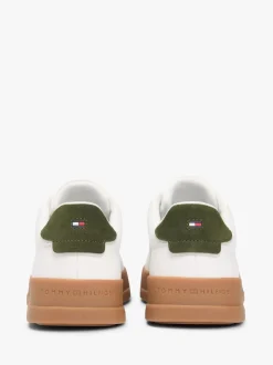 Tommy Hilfiger Natural Logo Court Trainers With Leather