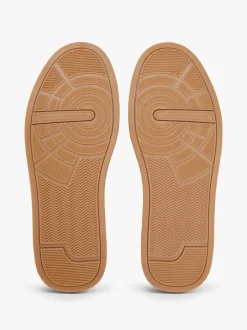 Tommy Hilfiger Natural Logo Court Trainers With Leather