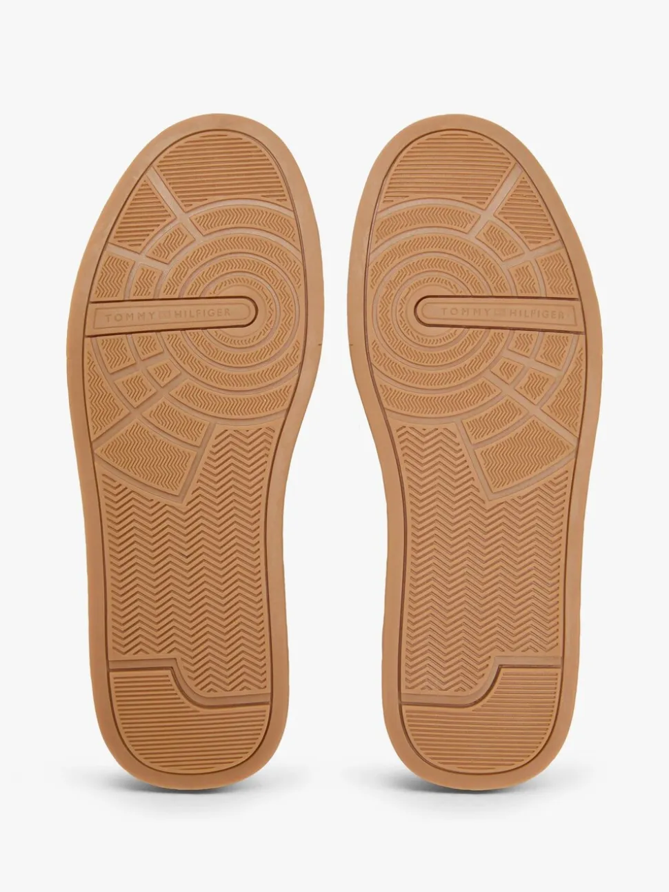 Tommy Hilfiger Natural Logo Court Trainers With Leather