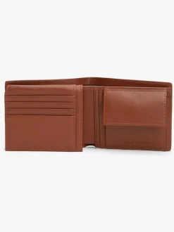 Tommy Hilfiger Purple Corporate Logo Leather Flap Bifold Wallet