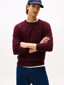 Tommy Hilfiger Red Crew Neck Jumper With Cashmere