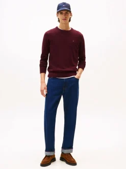 Tommy Hilfiger Red Crew Neck Jumper With Cashmere