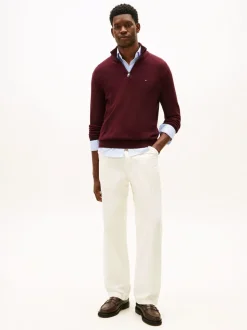 Tommy Hilfiger Red Half-Zip Jumper With Cashmere