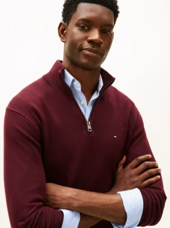 Tommy Hilfiger Red Half-Zip Jumper With Cashmere