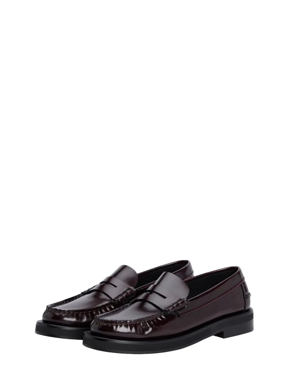Tommy Hilfiger Red Leather Embossed Logo Loafers