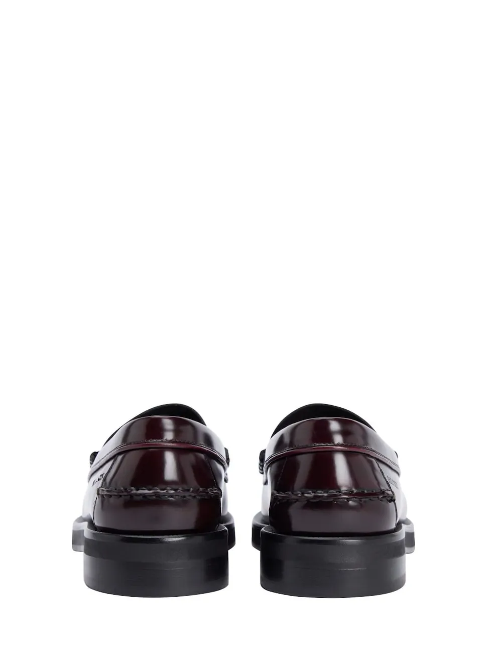 Tommy Hilfiger Red Leather Embossed Logo Loafers