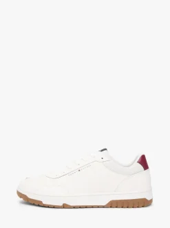 Tommy Hilfiger Red Lightweight With Leather Basketball Trainers