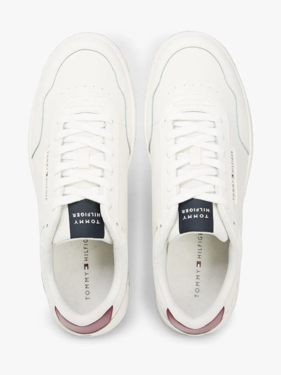 Tommy Hilfiger Red Lightweight With Leather Basketball Trainers