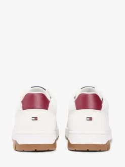 Tommy Hilfiger Red Lightweight With Leather Basketball Trainers