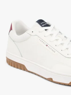 Tommy Hilfiger Red Lightweight With Leather Basketball Trainers