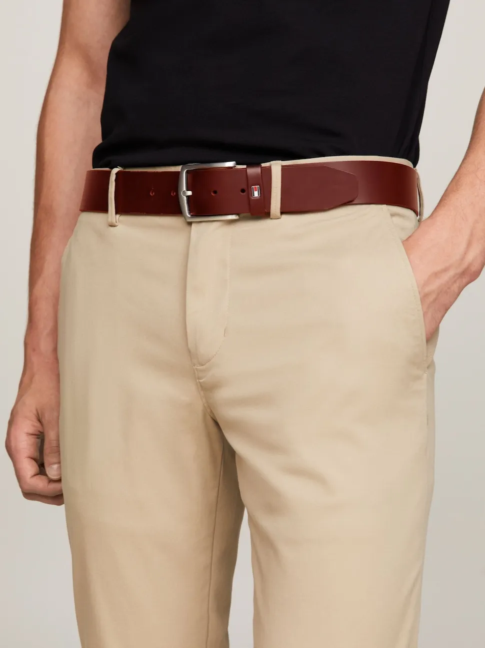Tommy Hilfiger Tan Brown New Denton Belt