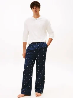 Tommy Hilfiger White Henley Woven Pyjamas Set Gift Box