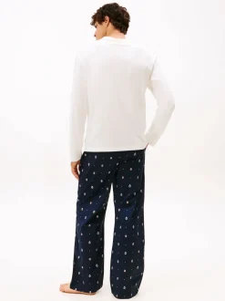 Tommy Hilfiger White Henley Woven Pyjamas Set Gift Box