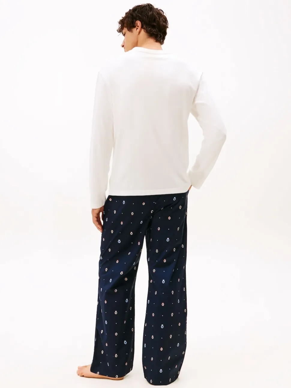 Tommy Hilfiger White Henley Woven Pyjamas Set Gift Box