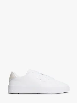 Tommy Hilfiger White Logo Court Leather Trainers