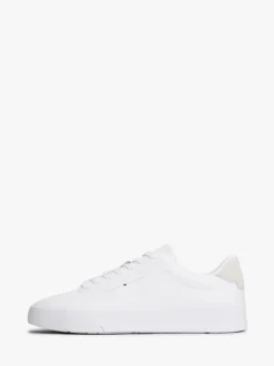 Tommy Hilfiger White Logo Court Leather Trainers