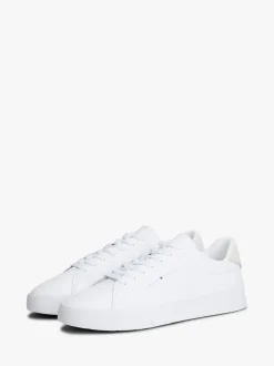 Tommy Hilfiger White Logo Court Leather Trainers