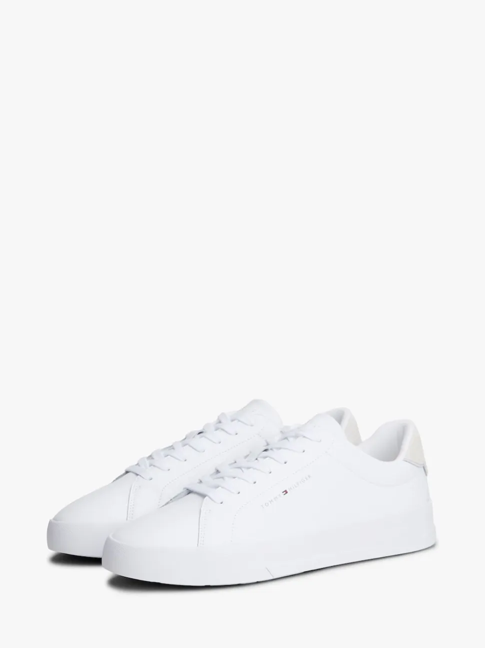 Tommy Hilfiger White Logo Court Leather Trainers