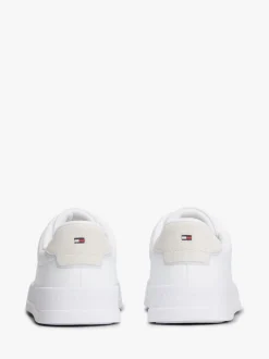 Tommy Hilfiger White Logo Court Leather Trainers