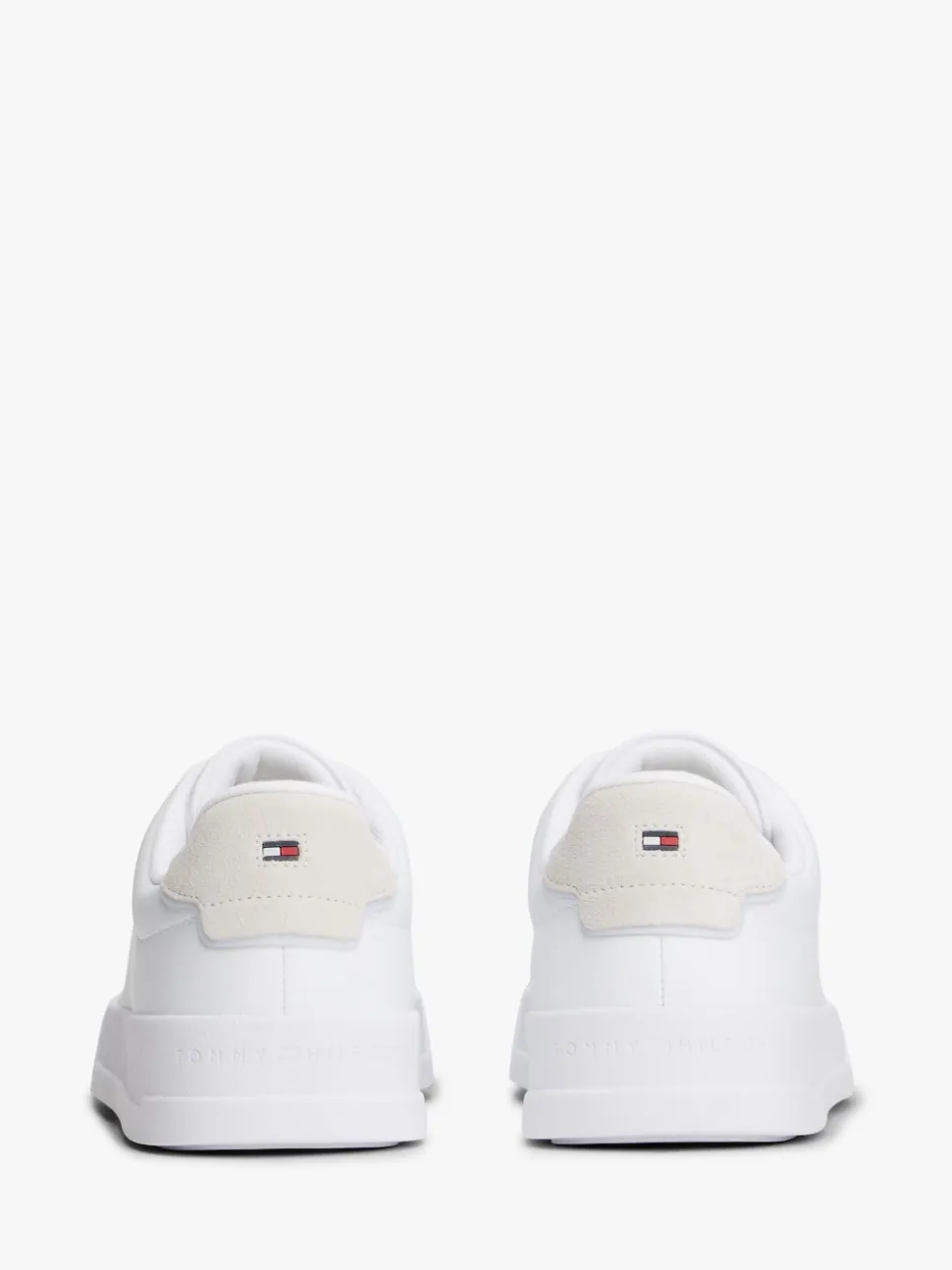 Tommy Hilfiger White Logo Court Leather Trainers