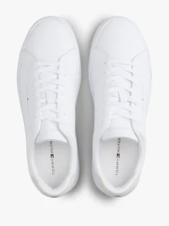 Tommy Hilfiger White Logo Court Leather Trainers