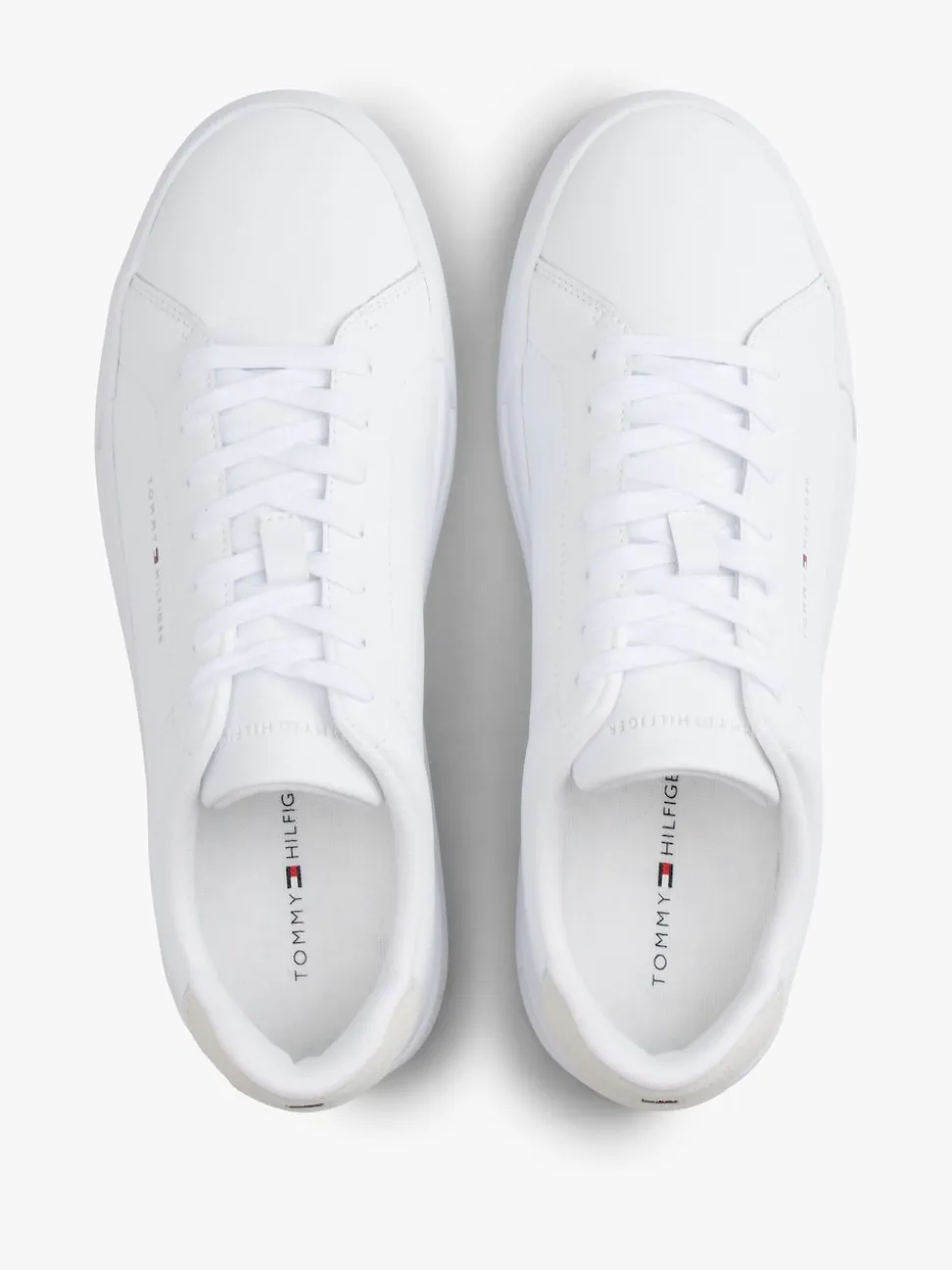 Tommy Hilfiger White Logo Court Leather Trainers