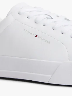 Tommy Hilfiger White Logo Court Leather Trainers