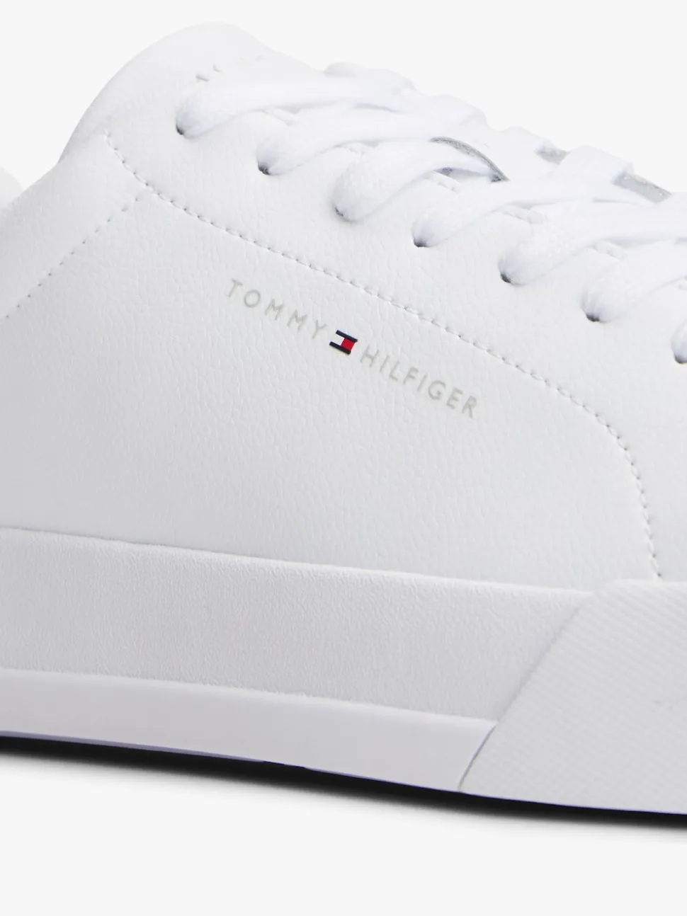Tommy Hilfiger White Logo Court Leather Trainers