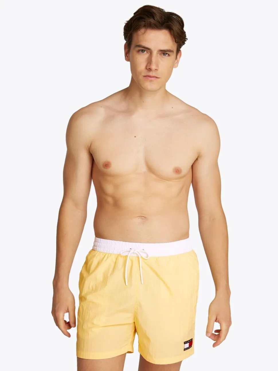 Tommy Hilfiger Yellow Medium Length Drawstring Swim Trunks