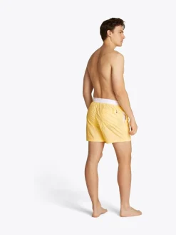 Tommy Hilfiger Yellow Medium Length Drawstring Swim Trunks
