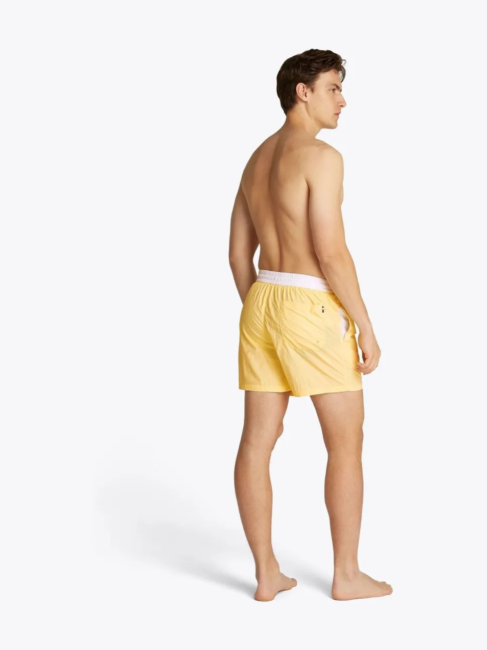 Tommy Hilfiger Yellow Medium Length Drawstring Swim Trunks