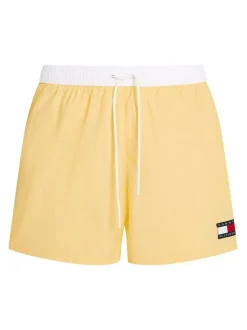 Tommy Hilfiger Yellow Medium Length Drawstring Swim Trunks