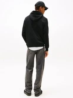 Tommy Jeans Black Essential Flag Hoodies