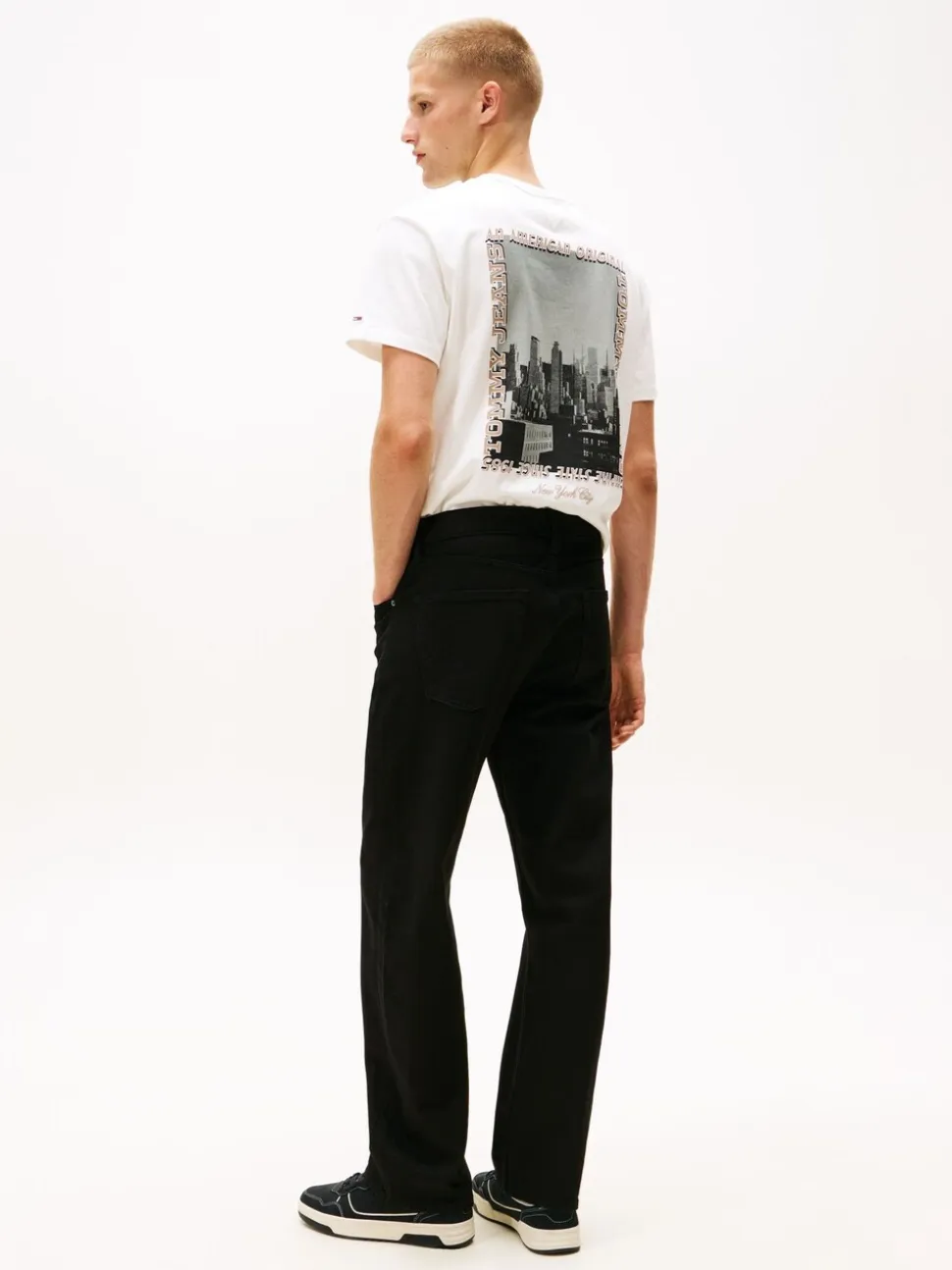 Tommy Jeans Black Otis Overdyed Black Straight Leg Jeans
