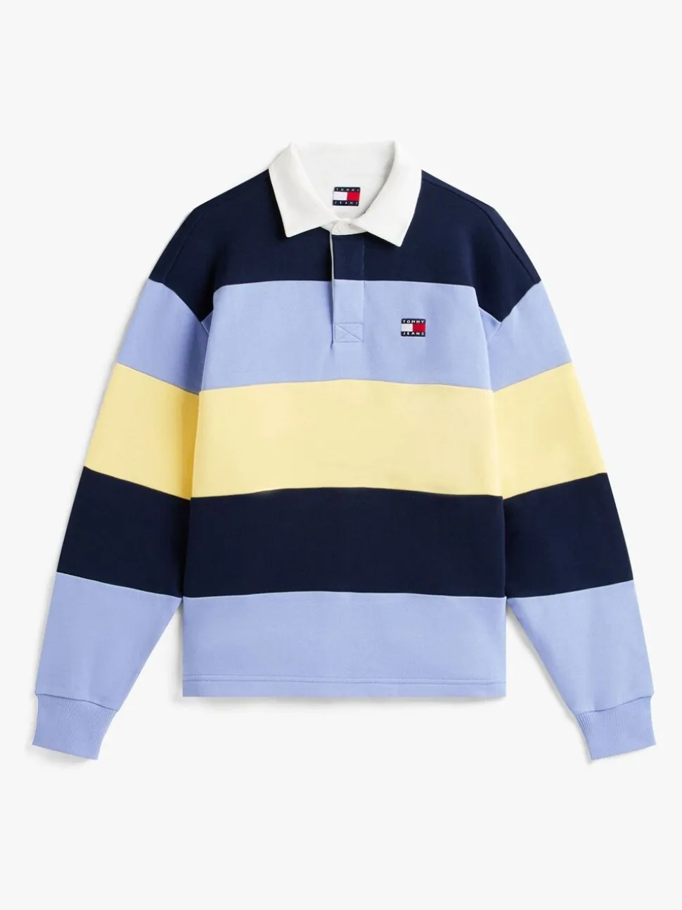 Tommy Jeans Blue Badge Stripe Relaxed Rugby Shirt