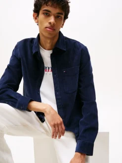 Tommy Jeans Blue Regular Fit Corduroy Shirt
