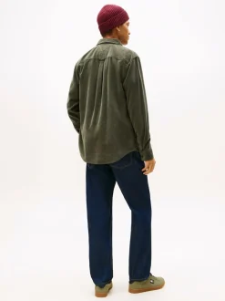 Tommy Jeans Green Regular Fit Corduroy Shirt