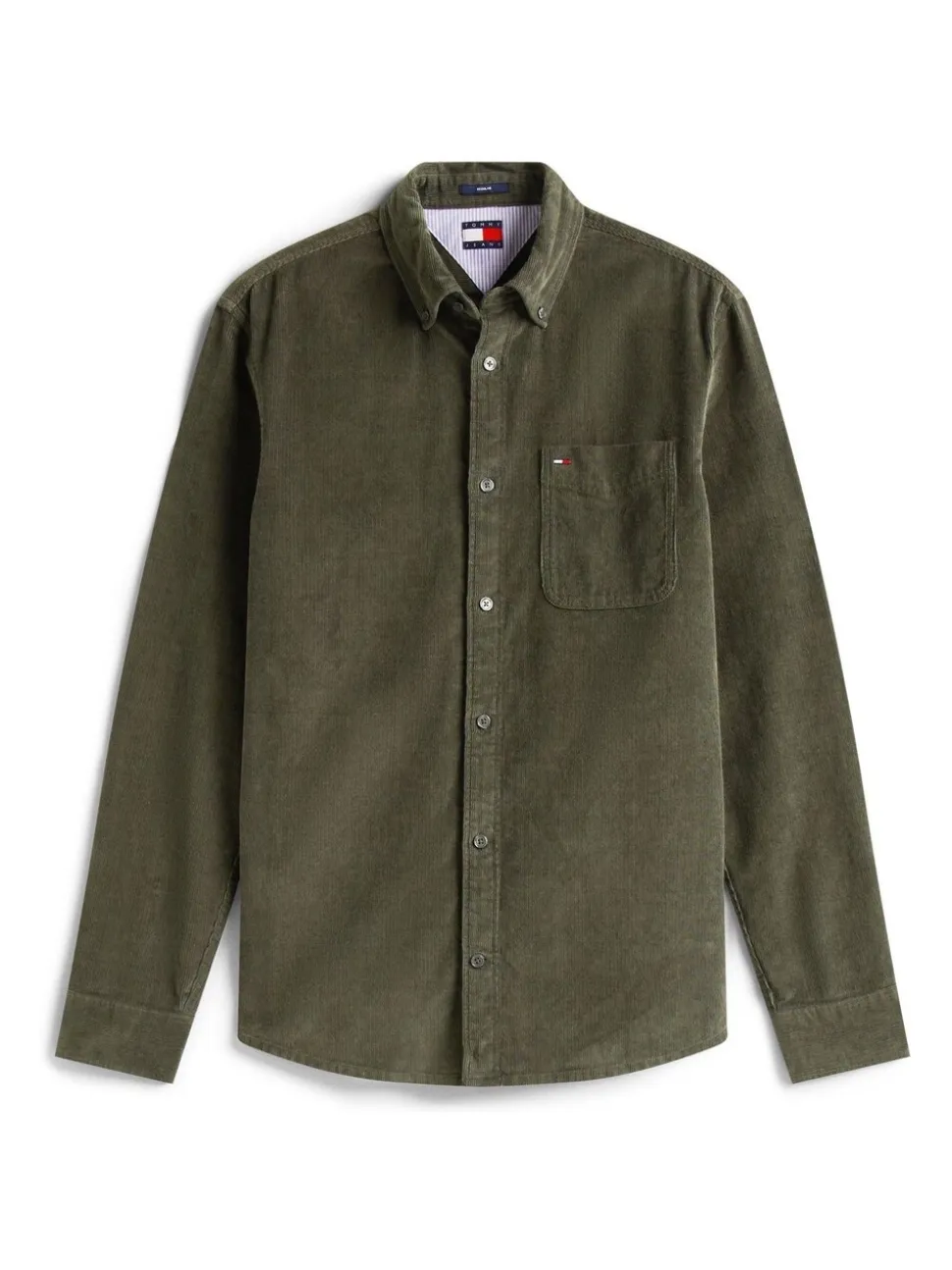 Tommy Jeans Green Regular Fit Corduroy Shirt