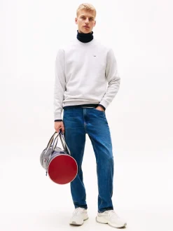 Tommy Jeans Grey Flag Crew Jumper