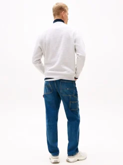 Tommy Jeans Grey Flag Crew Jumper
