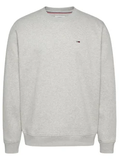 Tommy Jeans Grey Flag Crew Jumper