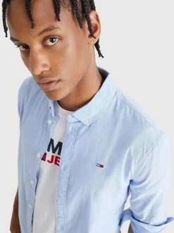 Tommy Jeans Light Blue Slim Stretch Oxford Shirt