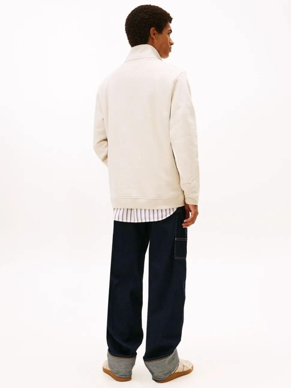 Tommy Jeans White Badge Quarter-Zip Jumper