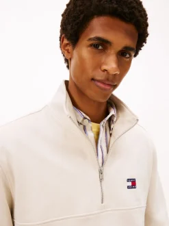 Tommy Jeans White Badge Quarter-Zip Jumper