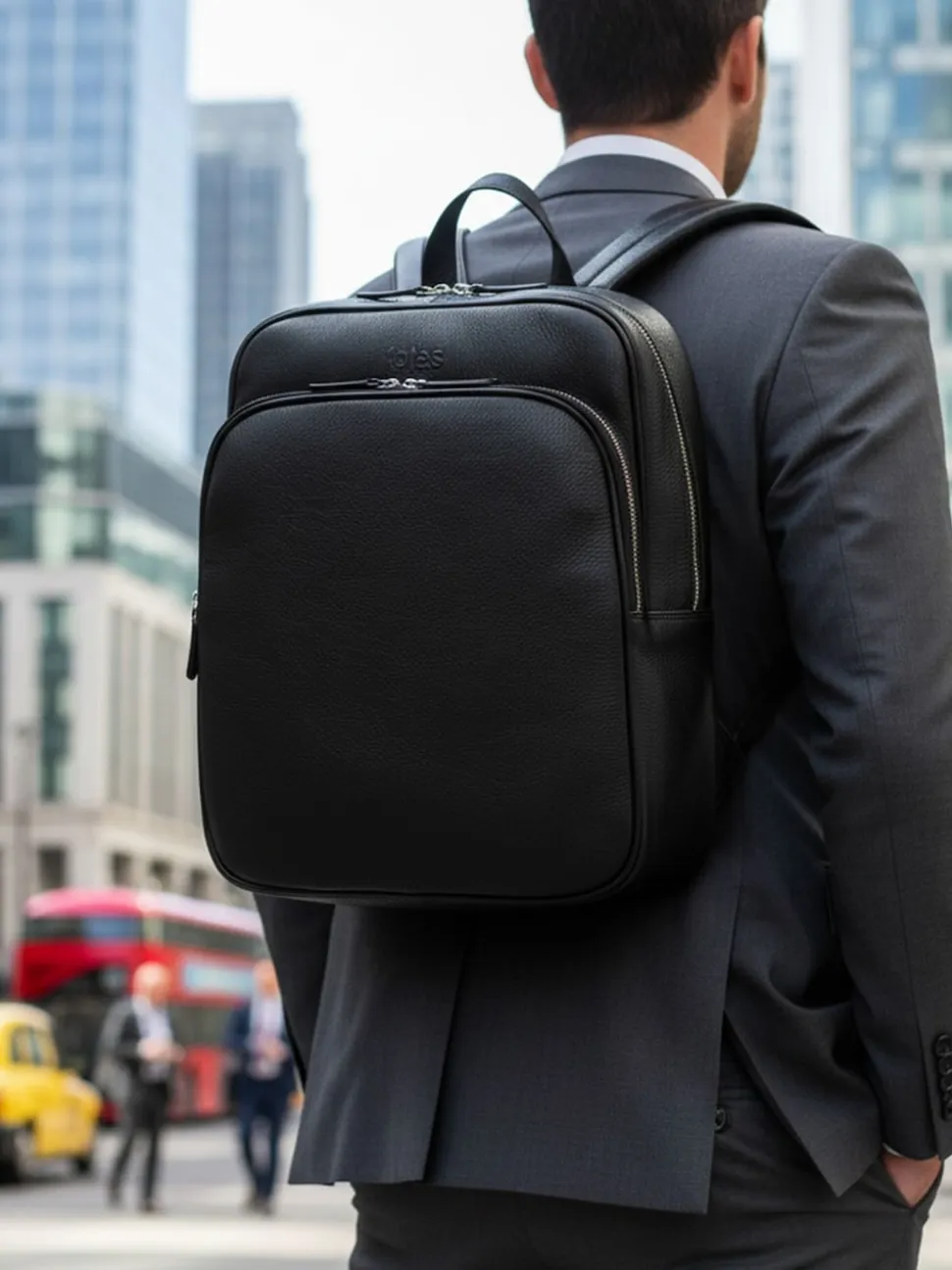 Totes Black Genuine Leather Backpack