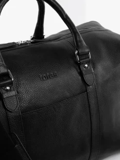 Totes Black Genuine Leather Weekender Bag