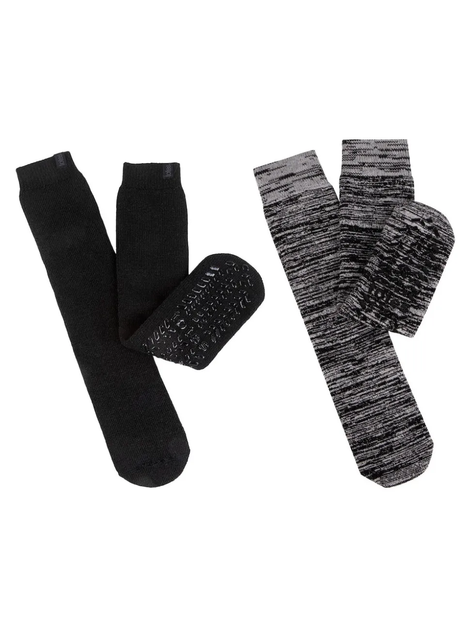 Totes Black Mens Bundle Thermal Brushed Socks 2 Pack
