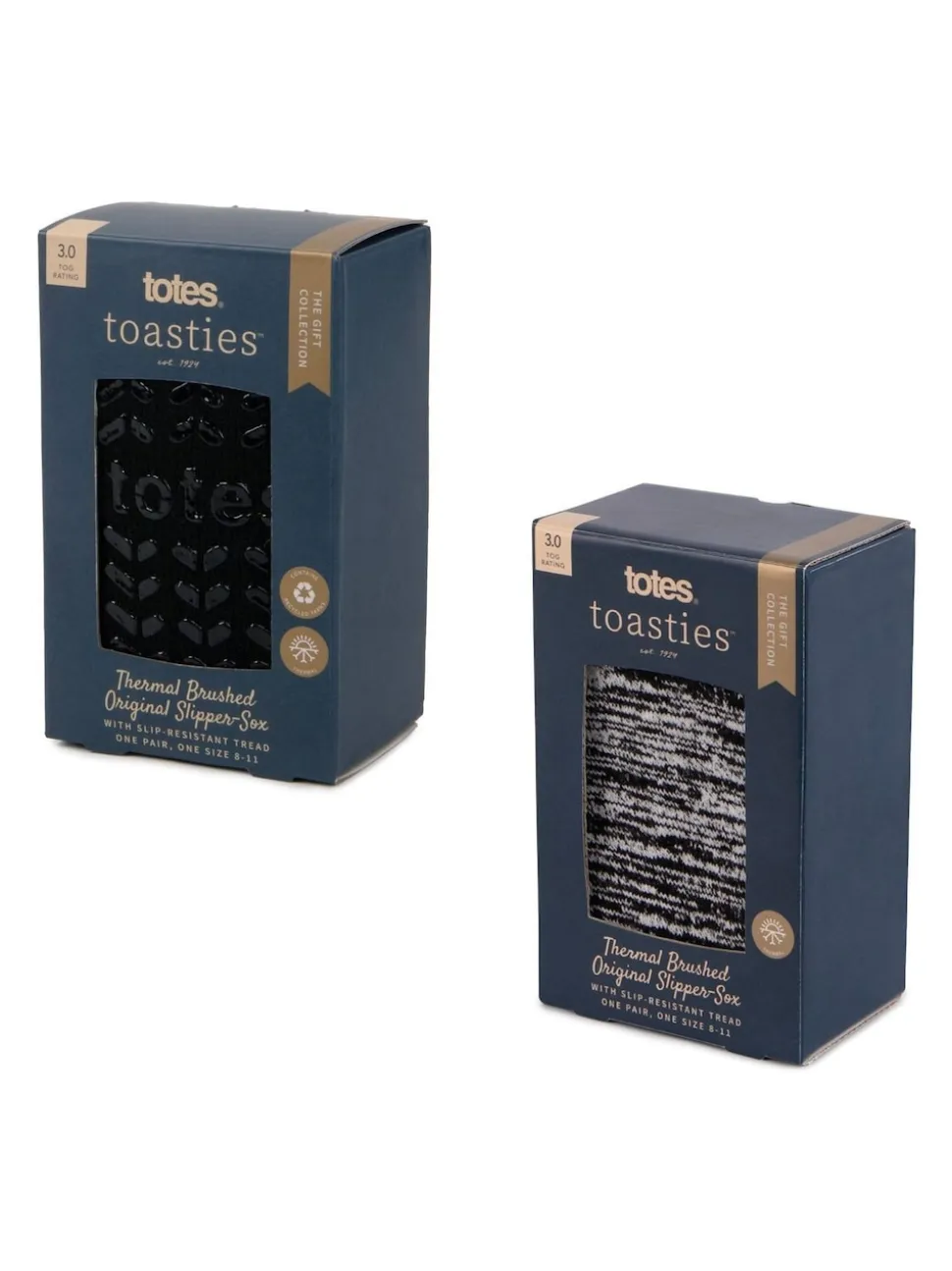 Totes Black Mens Bundle Thermal Brushed Socks 2 Pack