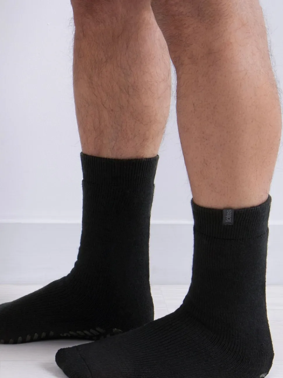 Totes Black Mens Bundle Thermal Brushed Socks 2 Pack