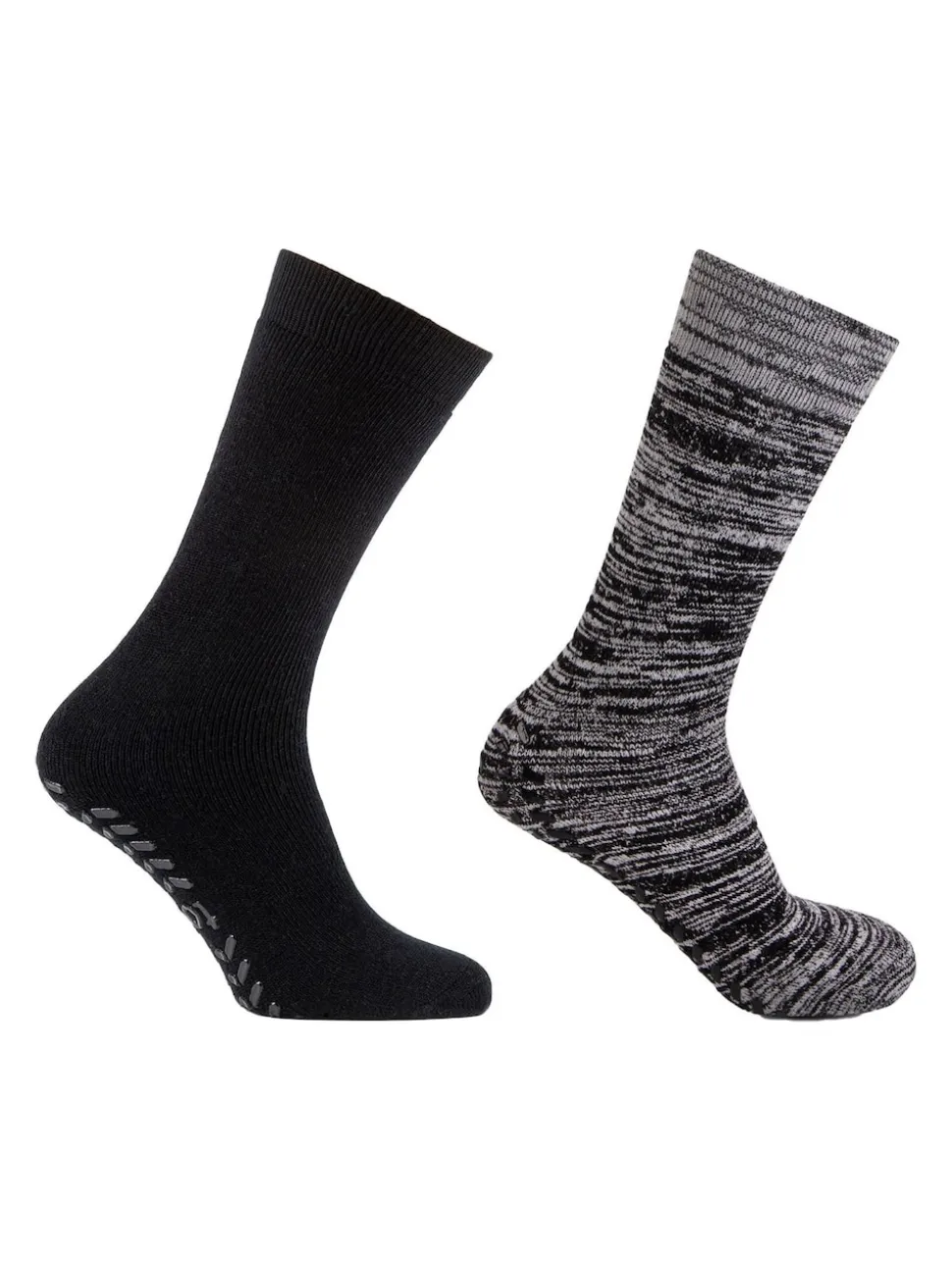 Totes Black Mens Bundle Thermal Brushed Socks 2 Pack